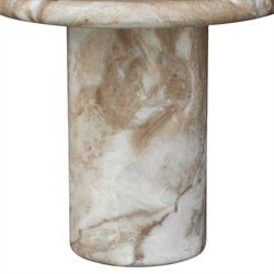 Zavier Modern Classic Brown Concrete Round Outdoor Side Table|