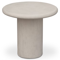 Zavier Modern Classic Cream Concrete Round Outdoor Side Table|