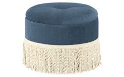 Anslie Blue Dusk Performance Velvet  Ottoman|