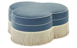 Carlyn Blue Dusk Performance Velvet Ottoman|
