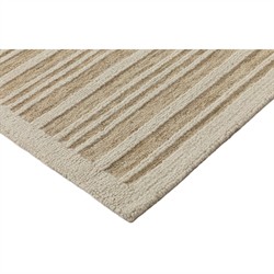 Scottie Coastal Beach Beige Wool Striped Patterned Rug - 5'x8'|