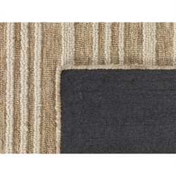 Scottie Coastal Beach Beige Wool Striped Patterned Rug - 5'x8'|