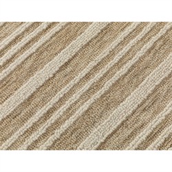 Scottie Coastal Beach Beige Wool Striped Patterned Rug - 5'x8'|