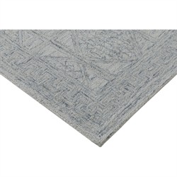 Lewi Updated Traditional Light Blue Wool Diamond Patterned Rug - 5'x8'|