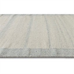 Lemuel Coastal Beach  Light Blue Wool Bordered Patterned Rug - 5'x8'|