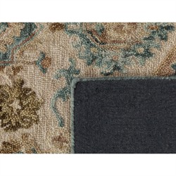 Krishna Updated Traditional Blue Wool Medallion Patterned Rug - 7'9"x9'9"|