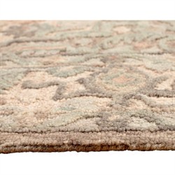 Martis Updated Traditional Beige Wool Oushak Patterned Rug - 5'x8'|