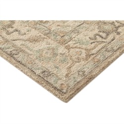 Martis Updated Traditional Beige Wool Oushak Patterned Rug - 5'x8'|