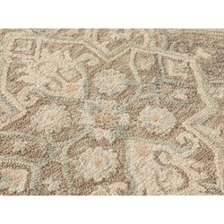 Martis Updated Traditional Beige Wool Oushak Patterned Rug - 5'x8'|