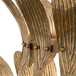 Analise Traditional Vintage Brass Leaf Tiered Chandelier|