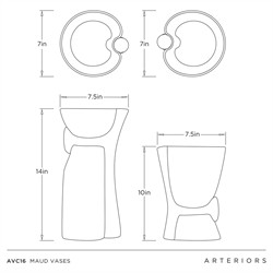 Maud Modern Classic White Ceramic Decorative Vase - Set of 2|