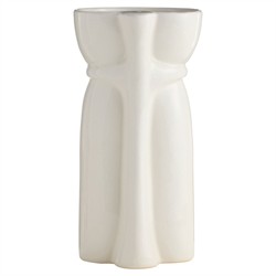 Maud Modern Classic White Ceramic Decorative Vase - Set of 2|