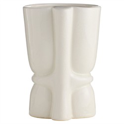 Maud Modern Classic White Ceramic Decorative Vase - Set of 2|