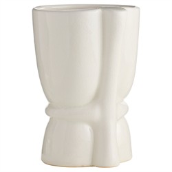 Maud Modern Classic White Ceramic Decorative Vase - Set of 2|