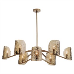 Natasha Traditional Amber Smoke Textured Glass Chandelier|
