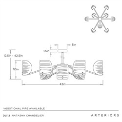 Natasha Traditional Amber Smoke Textured Glass Chandelier|