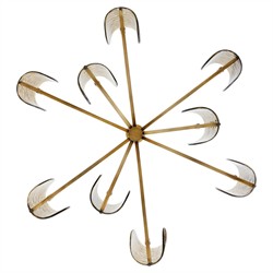 Natasha Traditional Amber Smoke Textured Glass Chandelier|