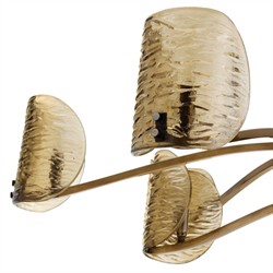 Natasha Traditional Amber Smoke Textured Glass Chandelier|