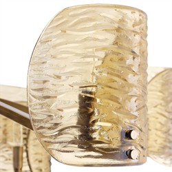 Natasha Traditional Amber Smoke Textured Glass Chandelier|