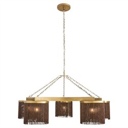 Langston Updated Traditional Vintage Brass Tassel Chandelier|