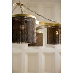 Langston Updated Traditional Vintage Brass Tassel Chandelier|