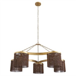 Langston Updated Traditional Vintage Brass Tassel Chandelier|