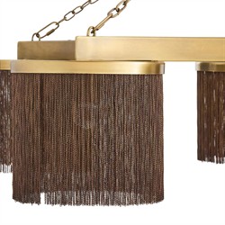 Langston Updated Traditional Vintage Brass Tassel Chandelier|