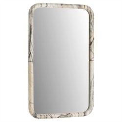 Trevino Modern Grey Marbled Resin Rectangular Wall Mirror|