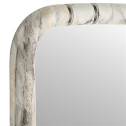Trevino Modern Grey Marbled Resin Rectangular Wall Mirror|