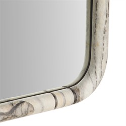 Trevino Modern Grey Marbled Resin Rectangular Wall Mirror|