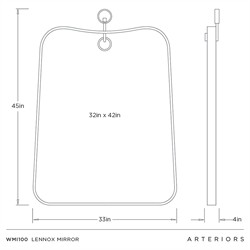 Lennox Modern Classic Antique Brass Suspended Wall Mirror|