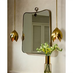 Lennox Modern Classic Antique Brass Suspended Wall Mirror|