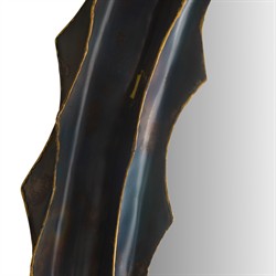 Norway Updated Traditional Burnt Iron Textured Oval Wall Mirror|