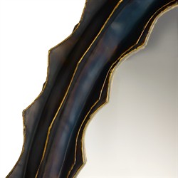 Norway Updated Traditional Burnt Iron Textured Oval Wall Mirror|