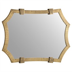 Monty Traditional Antique Brass Clasped Octagonal Wall Mirror|