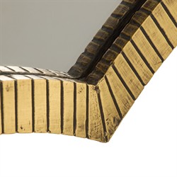 Monty Traditional Antique Brass Clasped Octagonal Wall Mirror|