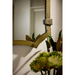 Monty Traditional Antique Brass Clasped Octagonal Wall Mirror|