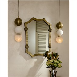 Monty Traditional Antique Brass Clasped Octagonal Wall Mirror|