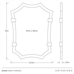 Monty Traditional Antique Brass Clasped Octagonal Wall Mirror|