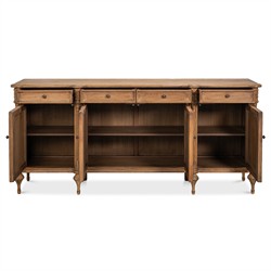 Callow French Country Distressed Natural Pine Wood Sideboard|