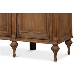Callow French Country Distressed Natural Pine Wood Sideboard|