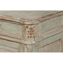 Callow French Country Distressed Sage Green Pine Wood Sideboard|