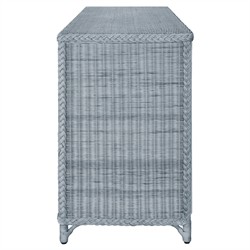 Worlds Away Evander Coastal Beach Blue Woven Rattan|