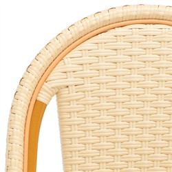 Hayden Coastal Beach Beige Woven Faux Wicker Outdoor Armless Counter Stool|