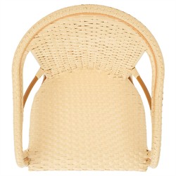 Hayden Coastal Beach Beige Woven Faux Wicker Outdoor Counter Stool|