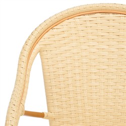 Hayden Coastal Beach Beige Woven Faux Wicker Outdoor Counter Stool|