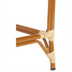 Hayden Coastal Beach Beige Woven Faux Wicker Outdoor Counter Stool|