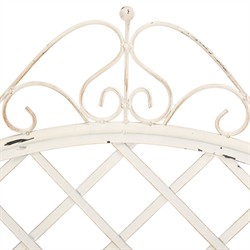 Anise French Country Antique White Iron Outdoor Garden Bench|