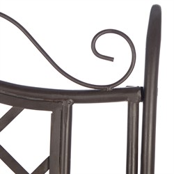 Anise French Country Rustic Brown Iron Outdoor Garden Bench|