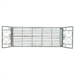 Arieth French Country Antique Green Iron Outdoor Garden Bench|